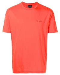 T-shirt girocollo arancione di Giorgio Armani