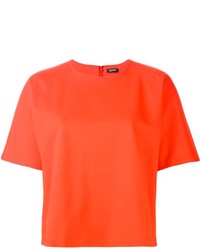 T-shirt girocollo arancione di Jil Sander