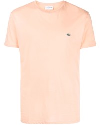 T-shirt girocollo arancione di Lacoste