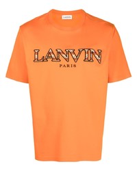 T-shirt girocollo arancione di Lanvin