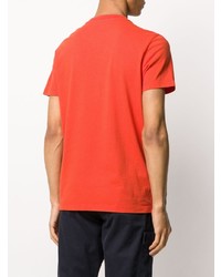 T-shirt girocollo arancione di Moncler