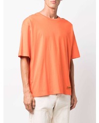 T-shirt girocollo arancione di Heron Preston