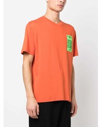 T-shirt girocollo arancione di Just Cavalli