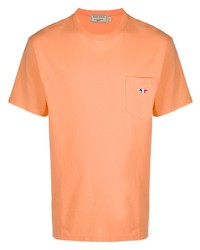 T-shirt girocollo arancione di MAISON KITSUNÉ