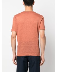T-shirt girocollo arancione di Cruciani