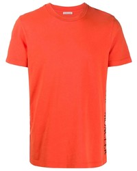 T-shirt girocollo arancione di Moncler