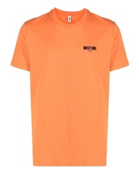 T-shirt girocollo arancione di Moschino