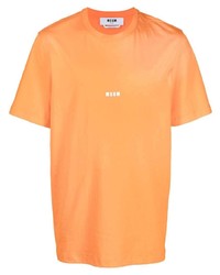 T-shirt girocollo arancione di MSGM
