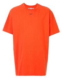 T-shirt girocollo arancione di Off-White