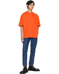 T-shirt girocollo arancione di AMI Alexandre Mattiussi
