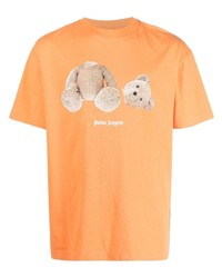 T-shirt girocollo arancione di Palm Angels