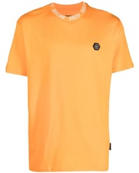T-shirt girocollo arancione di Philipp Plein