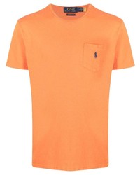 T-shirt girocollo arancione di Polo Ralph Lauren