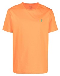 T-shirt girocollo arancione di Polo Ralph Lauren