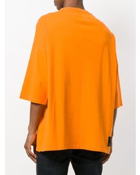 T-shirt girocollo arancione di Unravel Project