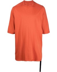 T-shirt girocollo arancione di Rick Owens DRKSHDW