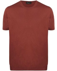 T-shirt girocollo arancione di Roberto Collina