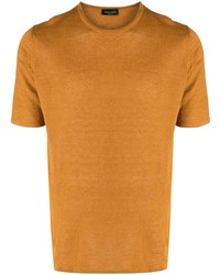 T-shirt girocollo arancione di Roberto Collina