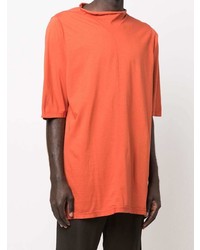 T-shirt girocollo arancione di Rick Owens DRKSHDW