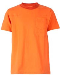 T-shirt girocollo arancione di Sacai