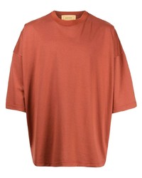 T-shirt girocollo arancione di Seven By Seven