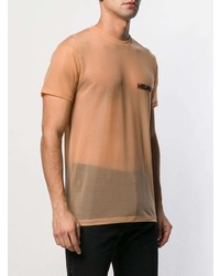 T-shirt girocollo arancione di Helmut Lang