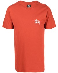 T-shirt girocollo arancione di Stussy