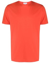 T-shirt girocollo arancione di Sunspel