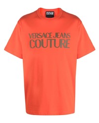 T-shirt girocollo arancione di VERSACE JEANS COUTURE