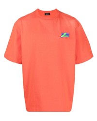 T-shirt girocollo arancione di We11done