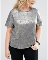 T-shirt girocollo argento di Asos