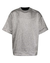 T-shirt girocollo argento di Jil Sander