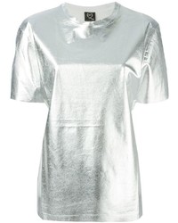 T-shirt girocollo argento di McQ by Alexander McQueen
