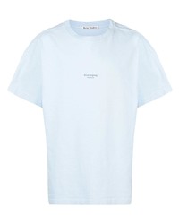T-shirt girocollo azzurra di Acne Studios