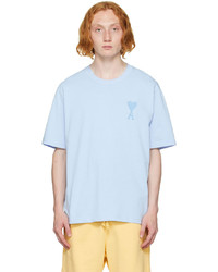 T-shirt girocollo azzurra di AMI Alexandre Mattiussi