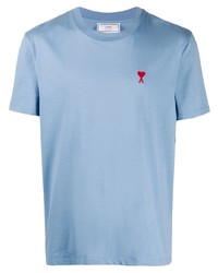 T-shirt girocollo azzurra di Ami Paris