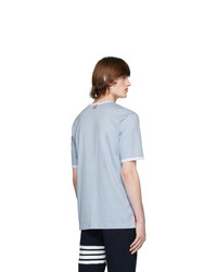 T-shirt girocollo azzurra di Thom Browne