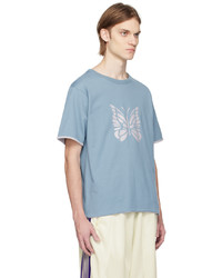 T-shirt girocollo azzurra di Needles
