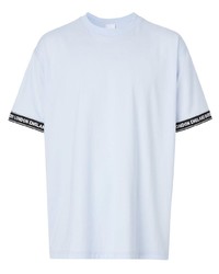 T-shirt girocollo azzurra di Burberry