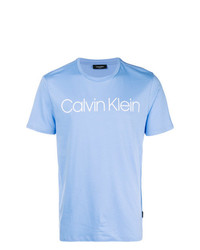T-shirt girocollo azzurra di Calvin Klein Jeans