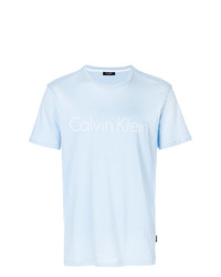 T-shirt girocollo azzurra di Calvin Klein Jeans
