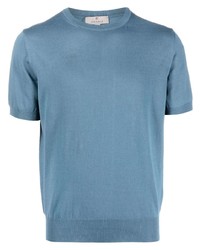 T-shirt girocollo azzurra di Canali