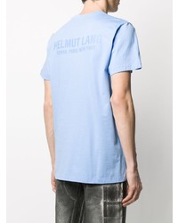T-shirt girocollo azzurra di Helmut Lang