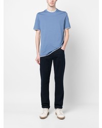 T-shirt girocollo azzurra di Brunello Cucinelli
