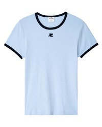 T-shirt girocollo azzurra di Courrèges