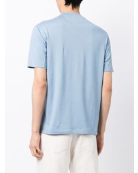 T-shirt girocollo azzurra di Brunello Cucinelli