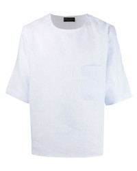 T-shirt girocollo azzurra di Dell'oglio