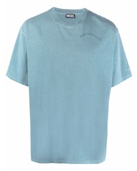 T-shirt girocollo azzurra di Diesel