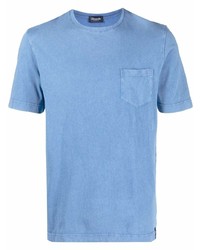 T-shirt girocollo azzurra di Drumohr