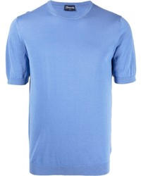 T-shirt girocollo azzurra di Drumohr